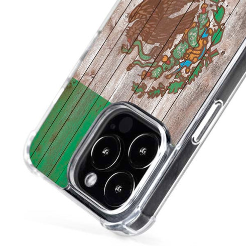 Mexican Flag Dark Wood iPhone 16 Pro MagSafe Case